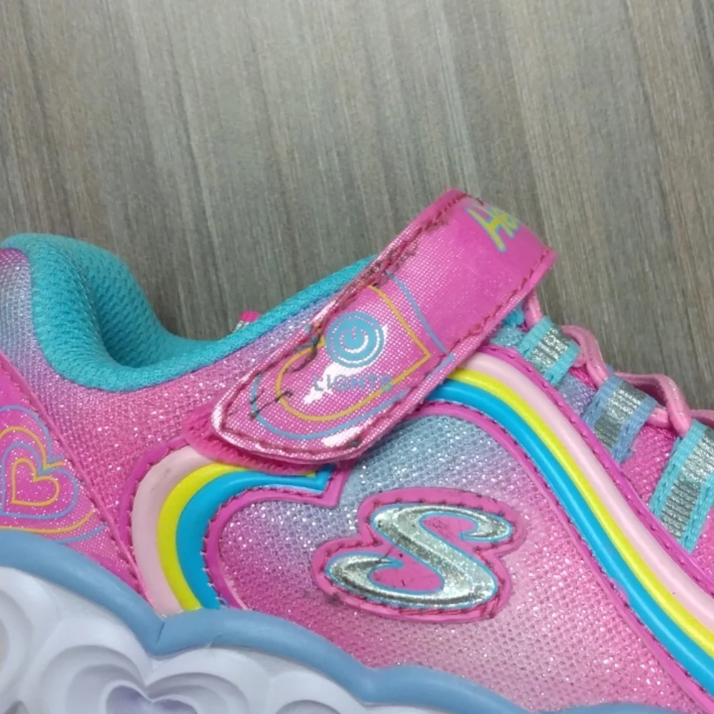 Skechers S Lights Heart Lights Rainbow Lux Light-Up Shoes Sz 12 - Picture 9 of 11